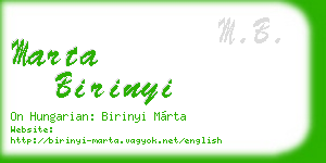 marta birinyi business card
